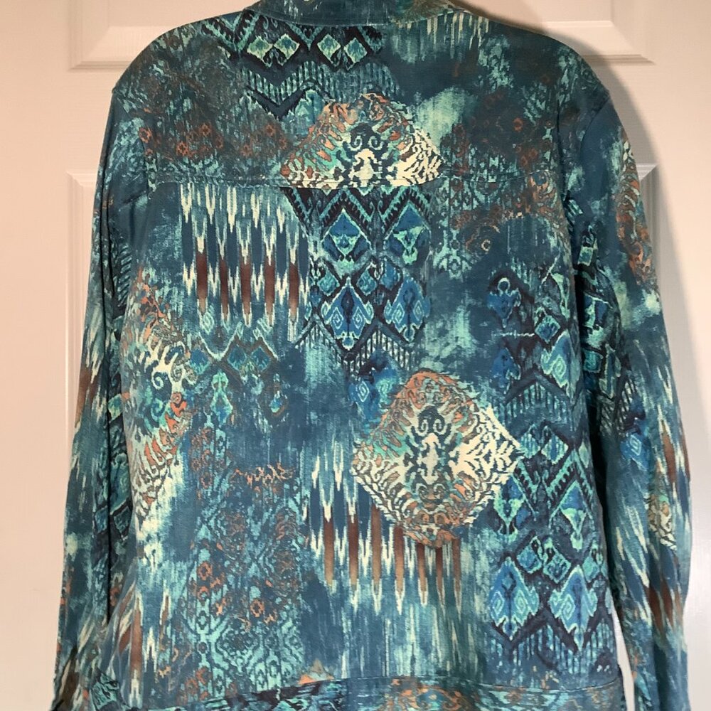 Coldwater Creek Blue Multicolored Short Jacket/Blazer - Picture 2 of 5
